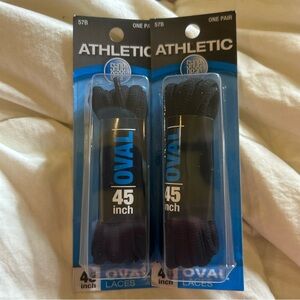 Black Athletic Oval Shoelaces 45 Inch 2 packages